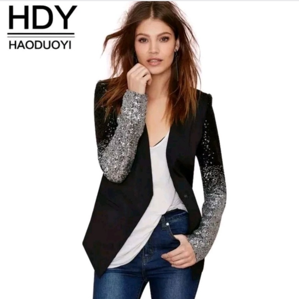 HDY Haoduoyi's Patchwork Full Sleeve Blazer